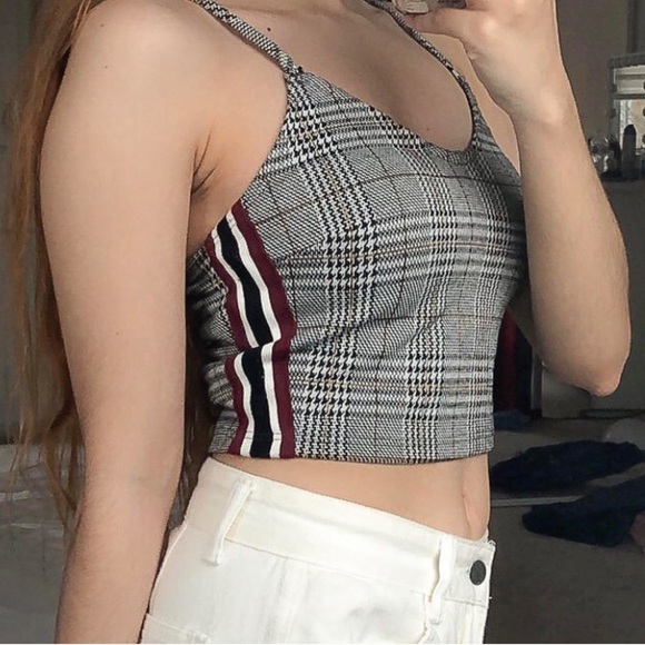 ❓Outfit — MINI SKIRT & CROP TOP SET by Guess / Combo — Plaid — Size Small - Picture 7 of 17